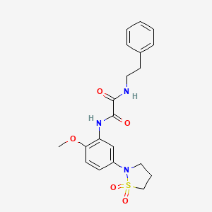 molecular formula C20H23N3O5S B2537417 N1-(5-(1,1-dioxidoisothiazolidin-2-yl)-2-methoxyphenyl)-N2-phenethyloxalamide CAS No. 1105229-49-9