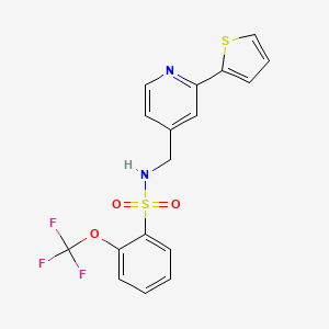 molecular formula C17H13F3N2O3S2 B2537507 N-{[2-(thiophen-2-yl)pyridin-4-yl]methyl}-2-(trifluoromethoxy)benzene-1-sulfonamide CAS No. 1904377-13-4