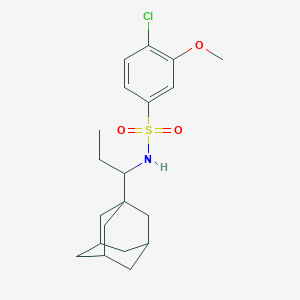 molecular formula C20H28ClNO3S B2537538 N-[1-(adamantan-1-yl)propyl]-4-chloro-3-methoxybenzene-1-sulfonamide CAS No. 446028-29-1