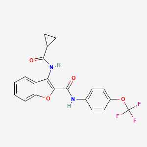 molecular formula C20H15F3N2O4 B2537540 3-cyclopropaneamido-N-[4-(trifluoromethoxy)phenyl]-1-benzofuran-2-carboxamide CAS No. 888454-19-1