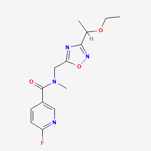 N-[[3-(1-Ethoxyethyl)-1,2,4-oxadiazol-5-yl]methyl]-6-fluoro-N-methylpyridine-3-carboxamide