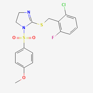 2-[(2-Chloro-6-fluorophenyl)methylsulfanyl]-1-(4-methoxyphenyl)sulfonyl-4,5-dihydroimidazole