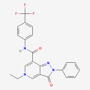 5-ethyl-3-oxo-2-phenyl-N-(4-(trifluoromethyl)phenyl)-3,5-dihydro-2H-pyrazolo[4,3-c]pyridine-7-carboxamide