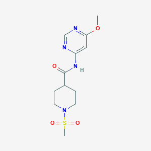 molecular formula C12H18N4O4S B2537577 1-methanesulfonyl-N-(6-methoxypyrimidin-4-yl)piperidine-4-carboxamide CAS No. 1396567-66-0