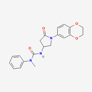 molecular formula C20H21N3O4 B2537589 3-[1-(2,3-dihydro-1,4-benzodioxin-6-yl)-5-oxopyrrolidin-3-yl]-1-methyl-1-phenylurea CAS No. 895416-14-5