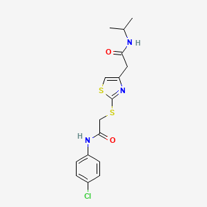 B2537613 N-(4-chlorophenyl)-2-((4-(2-(isopropylamino)-2-oxoethyl)thiazol-2-yl)thio)acetamide CAS No. 953991-50-9