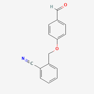 molecular formula C15H11NO2 B2537617 2-[(4-Formylphenoxy)methyl]benzonitrile CAS No. 864718-38-7