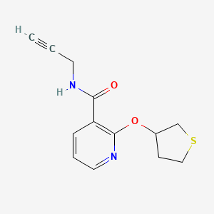molecular formula C13H14N2O2S B2537650 N-(prop-2-yn-1-yl)-2-((tetrahydrothiophen-3-yl)oxy)nicotinamide CAS No. 1903991-51-4