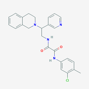 molecular formula C25H25ClN4O2 B2537662 N-(3-chloro-4-methylphenyl)-N'-[2-(pyridin-3-yl)-2-(1,2,3,4-tetrahydroisoquinolin-2-yl)ethyl]ethanediamide CAS No. 903287-41-2