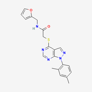 molecular formula C20H19N5O2S B2537672 2-{[1-(2,4-dimethylphenyl)-1H-pyrazolo[3,4-d]pyrimidin-4-yl]sulfanyl}-N-[(furan-2-yl)methyl]acetamide CAS No. 872590-38-0