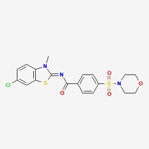 molecular formula C19H18ClN3O4S2 B2537681 (Z)-N-(6-chloro-3-methylbenzo[d]thiazol-2(3H)-ylidene)-4-(morpholinosulfonyl)benzamide CAS No. 393835-21-7