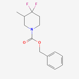 molecular formula C14H17F2NO2 B2537688 Benzyl 4,4-difluoro-3-methylpiperidine-1-carboxylate CAS No. 2241142-45-8