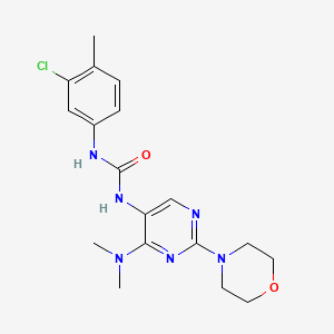 molecular formula C18H23ClN6O2 B2537696 1-(3-Chloro-4-methylphenyl)-3-(4-(dimethylamino)-2-morpholinopyrimidin-5-yl)urea CAS No. 1796988-65-2