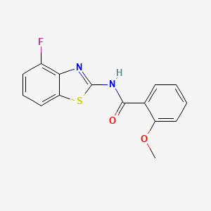 molecular formula C15H11FN2O2S B2537698 N-(4-fluoro-1,3-benzothiazol-2-yl)-2-methoxybenzamide CAS No. 907974-32-7