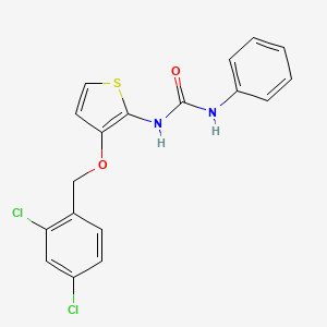 molecular formula C18H14Cl2N2O2S B2537704 N-{3-[(2,4-dichlorobenzyl)oxy]-2-thienyl}-N'-phenylurea CAS No. 339009-61-9
