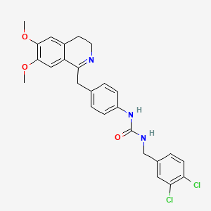 molecular formula C26H25Cl2N3O3 B2537715 3-[(3,4-dichlorophenyl)methyl]-1-{4-[(6,7-dimethoxy-3,4-dihydroisoquinolin-1-yl)methyl]phenyl}urea CAS No. 1024533-31-0