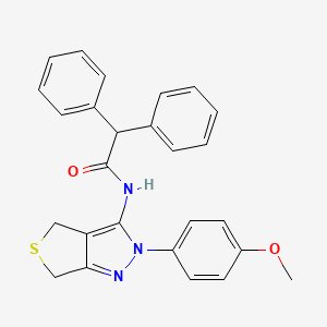 molecular formula C26H23N3O2S B2537731 N-[2-(4-methoxyphenyl)-2H,4H,6H-thieno[3,4-c]pyrazol-3-yl]-2,2-diphenylacetamide CAS No. 681268-80-4