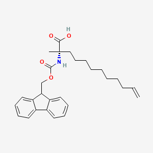 molecular formula C28H35NO4 B2537754 (S)-2-((((9H-Fluoren-9-yl)methoxy)carbonyl)amino)-2-methyldodec-11-enoic acid CAS No. 1640968-91-7