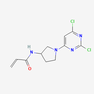 molecular formula C11H12Cl2N4O B2537759 N-[1-(2,6-Dichloropyrimidin-4-yl)pyrrolidin-3-yl]prop-2-enamide CAS No. 2411298-47-8