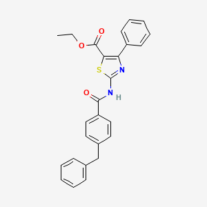 molecular formula C26H22N2O3S B2537766 Ethyl 2-(4-benzylbenzamido)-4-phenylthiazole-5-carboxylate CAS No. 392248-34-9