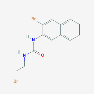 molecular formula C13H12Br2N2O B025378 Urea, 3-(2-bromoethyl)-1-(3-bromo-2-naphthyl)- CAS No. 102434-19-5