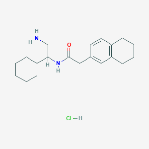 molecular formula C20H31ClN2O B2537800 N-(2-Amino-1-cyclohexylethyl)-2-(5,6,7,8-tetrahydronaphthalen-2-yl)acetamide;hydrochloride CAS No. 1587119-55-8