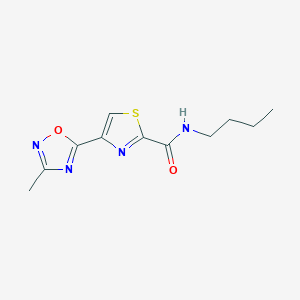 molecular formula C11H14N4O2S B2537802 N-butyl-4-(3-methyl-1,2,4-oxadiazol-5-yl)-1,3-thiazole-2-carboxamide CAS No. 1286724-29-5