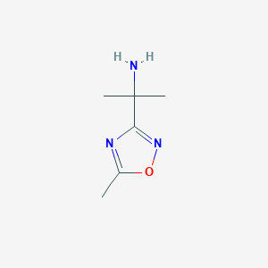 molecular formula C6H11N3O B2537805 2-(5-Methyl-1,2,4-oxadiazol-3-yl)propan-2-amine CAS No. 1153831-97-0