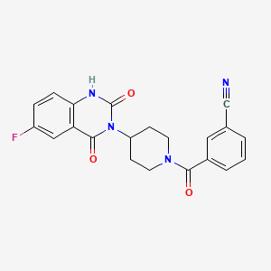 3-(4-(6-fluoro-2,4-dioxo-1,2-dihydroquinazolin-3(4H)-yl)piperidine-1-carbonyl)benzonitrile