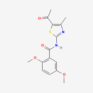 molecular formula C15H16N2O4S B2537817 N-(5-acetyl-4-methyl-1,3-thiazol-2-yl)-2,5-dimethoxybenzamide CAS No. 955842-15-6