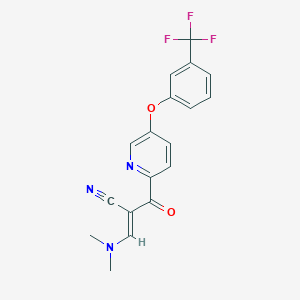 (E)-3-(dimethylamino)-2-[5-[3-(trifluoromethyl)phenoxy]pyridine-2-carbonyl]prop-2-enenitrile