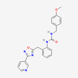 1-(4-Methoxybenzyl)-3-(2-((3-(pyridin-3-yl)-1,2,4-oxadiazol-5-yl)methyl)phenyl)urea