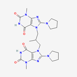 7,7'-(2-methylpropane-1,3-diyl)bis(3-methyl-8-(pyrrolidin-1-yl)-1H-purine-2,6(3H,7H)-dione)