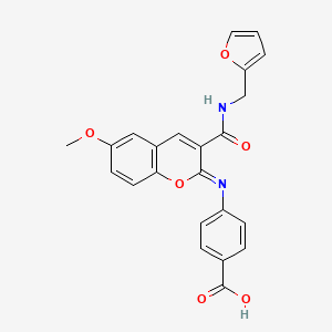 4-[((2Z)-3-{[(2-furylmethyl)amino]carbonyl}-6-methoxy-2H-chromen-2-ylidene)amino]benzoic acid