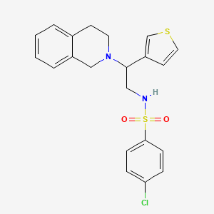 4-chloro-N-(2-(3,4-dihydroisoquinolin-2(1H)-yl)-2-(thiophen-3-yl)ethyl)benzenesulfonamide