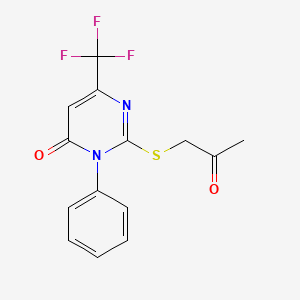 2-[(2-oxopropyl)sulfanyl]-3-phenyl-6-(trifluoromethyl)-4(3H)-pyrimidinone