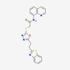 2-((5-(2-(benzo[d]thiazol-2-yl)ethyl)-1,3,4-oxadiazol-2-yl)thio)-N-(quinolin-8-yl)acetamide
