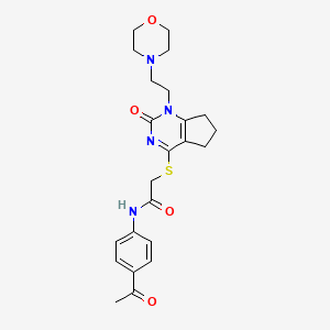 N-(4-acetylphenyl)-2-((1-(2-morpholinoethyl)-2-oxo-2,5,6,7-tetrahydro-1H-cyclopenta[d]pyrimidin-4-yl)thio)acetamide