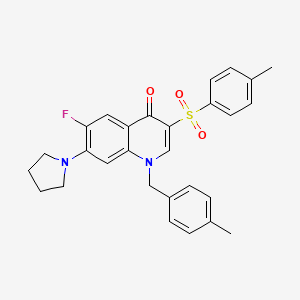 6-fluoro-1-(4-methylbenzyl)-7-(pyrrolidin-1-yl)-3-tosylquinolin-4(1H)-one