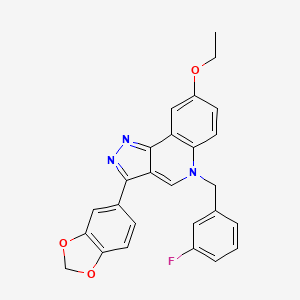 3-(1,3-Benzodioxol-5-yl)-8-ethoxy-5-[(3-fluorophenyl)methyl]pyrazolo[4,3-c]quinoline