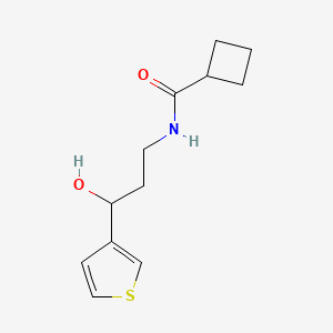 N-(3-hydroxy-3-(thiophen-3-yl)propyl)cyclobutanecarboxamide