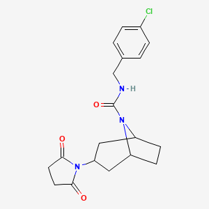 molecular formula C19H22ClN3O3 B2537866 N-[(4-chlorophenyl)methyl]-3-(2,5-dioxopyrrolidin-1-yl)-8-azabicyclo[3.2.1]octane-8-carboxamide CAS No. 1903391-40-1