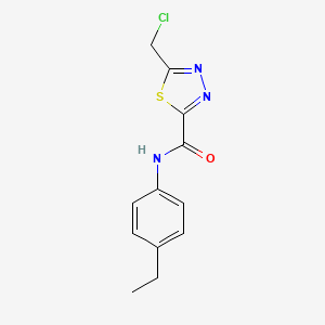 molecular formula C12H12ClN3OS B2537901 5-(chloromethyl)-N-(4-ethylphenyl)-1,3,4-thiadiazole-2-carboxamide CAS No. 1087792-49-1