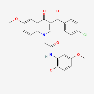2-[3-(4-chlorobenzoyl)-6-methoxy-4-oxoquinolin-1-yl]-N-(2,5-dimethoxyphenyl)acetamide
