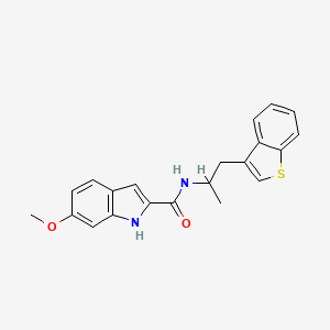 molecular formula C21H20N2O2S B2537908 N-[1-(1-benzothiophen-3-yl)propan-2-yl]-6-methoxy-1H-indole-2-carboxamide CAS No. 2097901-21-6