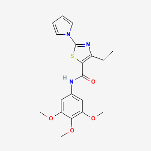molecular formula C19H21N3O4S B2537911 4-ethyl-2-(1H-pyrrol-1-yl)-N-(3,4,5-trimethoxyphenyl)-1,3-thiazole-5-carboxamide CAS No. 1251546-95-8