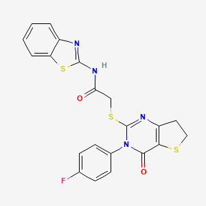 N-(benzo[d]thiazol-2-yl)-2-((3-(4-fluorophenyl)-4-oxo-3,4,6,7-tetrahydrothieno[3,2-d]pyrimidin-2-yl)thio)acetamide