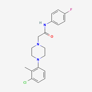 molecular formula C19H21ClFN3O B2537926 2-[4-(3-chloro-2-methylphenyl)piperazin-1-yl]-N-(4-fluorophenyl)acetamide CAS No. 708225-41-6