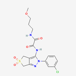 molecular formula C17H19ClN4O5S B2537949 N'-[2-(3-chlorophenyl)-5,5-dioxo-2H,4H,6H-5lambda6-thieno[3,4-c]pyrazol-3-yl]-N-(3-methoxypropyl)ethanediamide CAS No. 899962-28-8