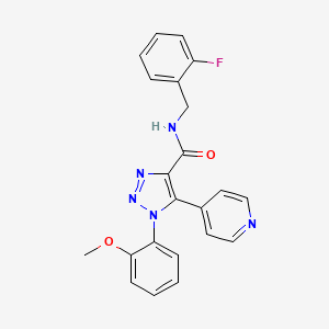 molecular formula C22H18FN5O2 B2537954 N-[(2-fluorophenyl)methyl]-1-(2-methoxyphenyl)-5-(pyridin-4-yl)-1H-1,2,3-triazole-4-carboxamide CAS No. 1251672-20-4